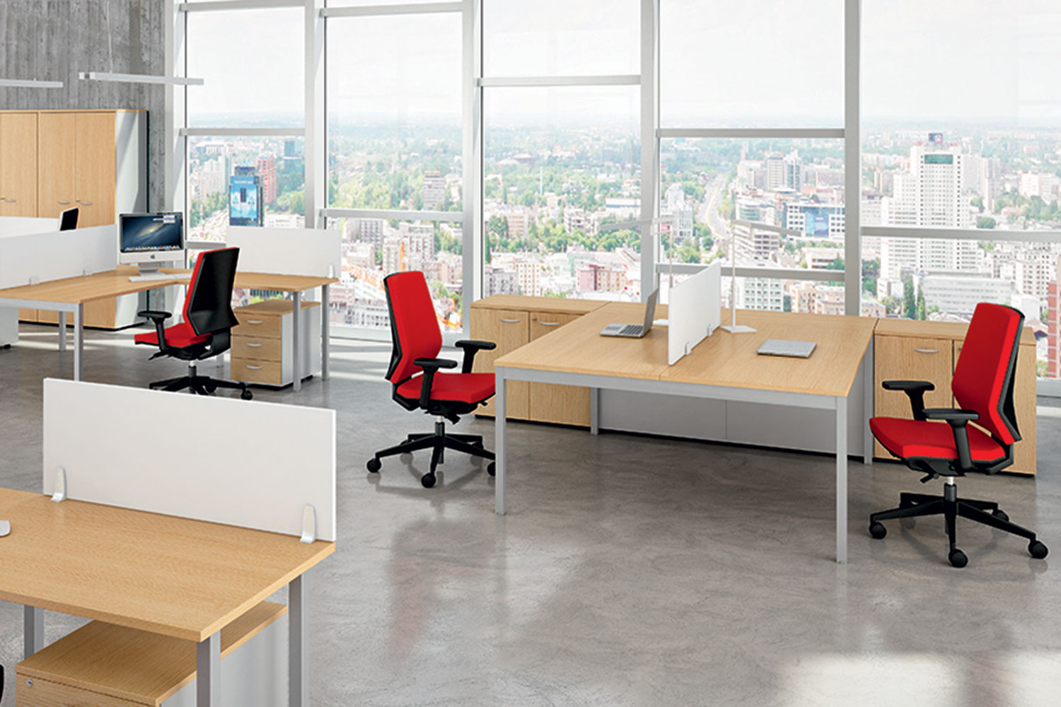 Bench Okly Ido open space vue de face Cap Office Maroc