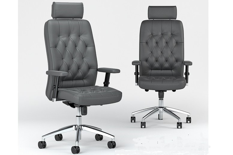 Fauteuil de direction capitonné cuir gris Cap Office Maroc