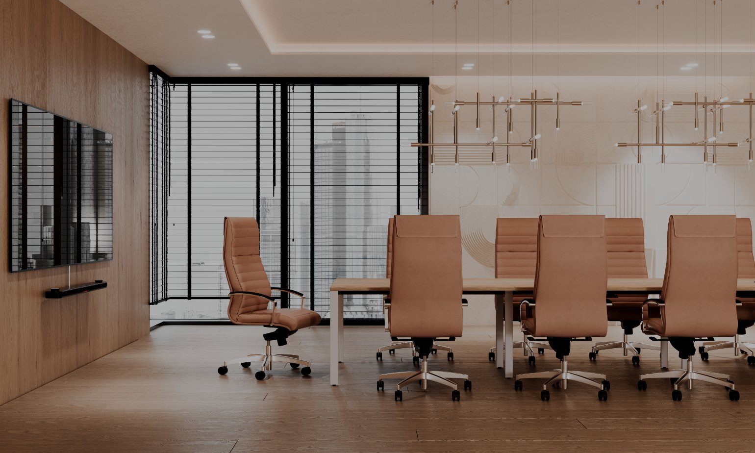 Fauteuils de direction Lynx cognac Nowy Styl en salle de réunion Cap Office Maroc