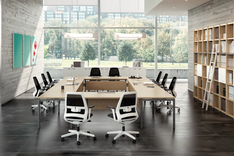 Configuration de salle de réunion en U Cap Office Maroc